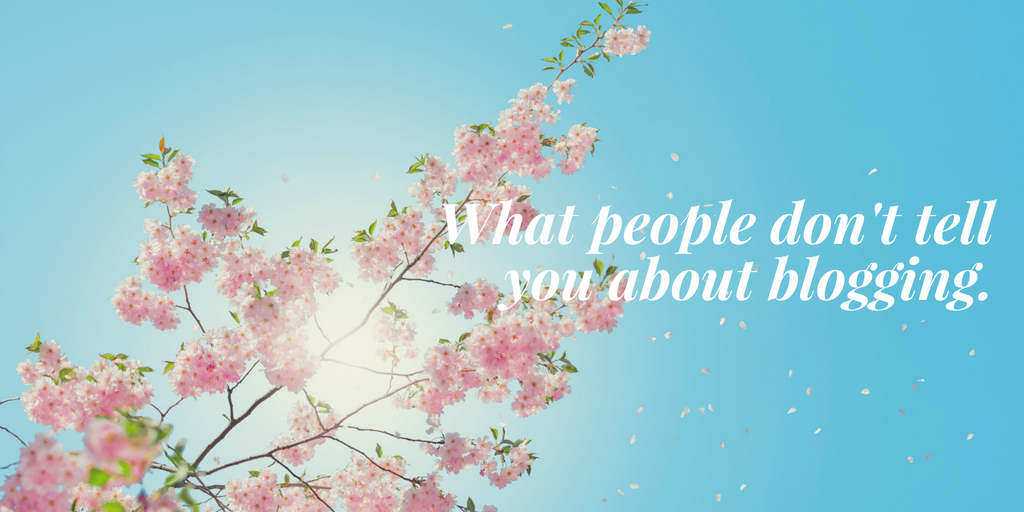 What people don't tell you about blogging.
