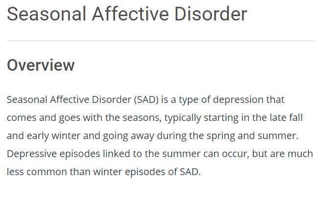 seasonal depression