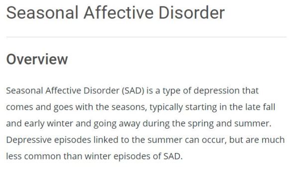 seasonal depression