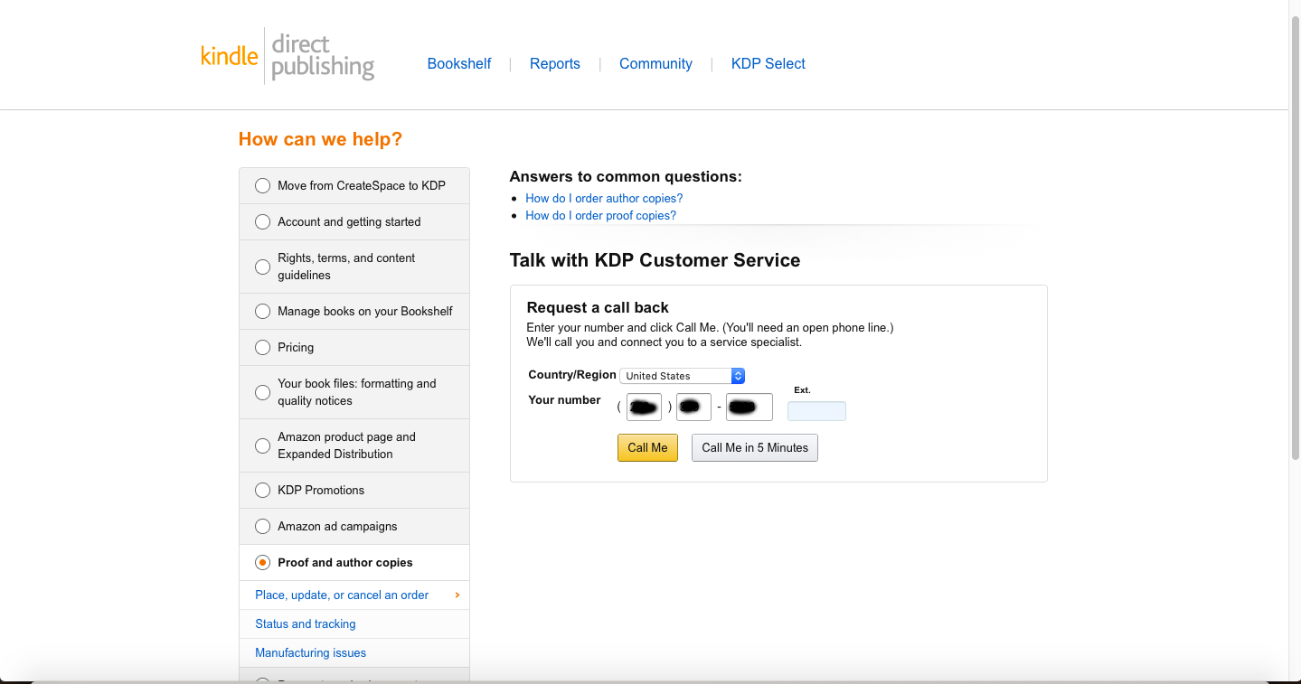 kdp contact me screen