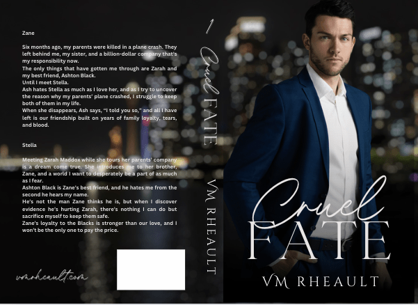 book cover of book one. man dressed in navy suit standing behind blurry cityscape
