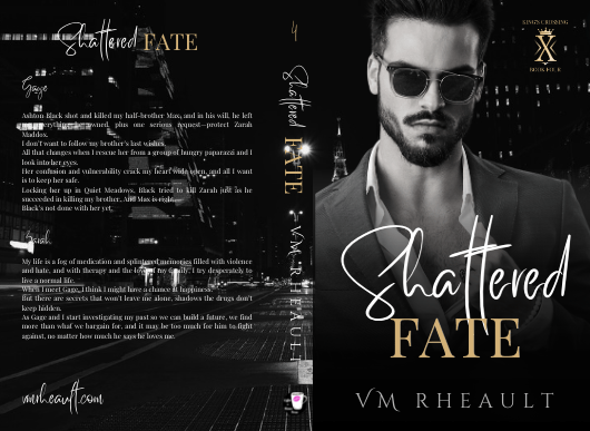 older book cover for book 4. black and white. man wearing black suit wearing dark sunglasses
